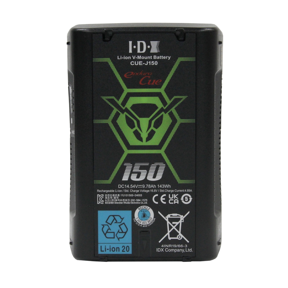 IDX-CUE-J150 143W Hour Lithium Ion V Mount Battery with 1x D-Tap
