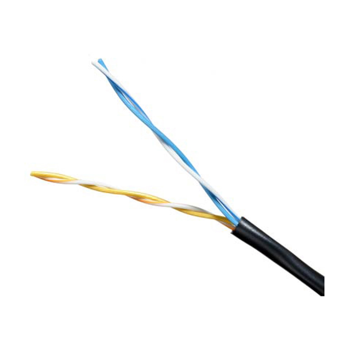 QB-5200-1000BK 1000 ft. Datana Patch Cat 5e 24 AWG Unshielded PVC Cable - Black - 2 Pair