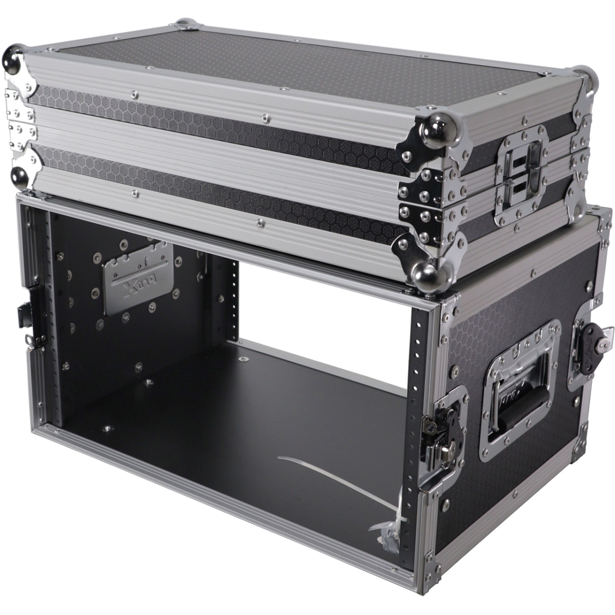 PXG-X-6UE 14-19 in. 6RU Deluxe Amp Effects ATA 300 Style Rack Flight Hard Case, Black