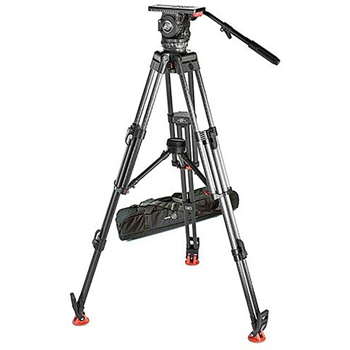 Sachtler SACH-S20S1-HDMCF Heavy Duty Tripod Mid Level Spreader System Video 20 Carbon Fiber with Fluid Head