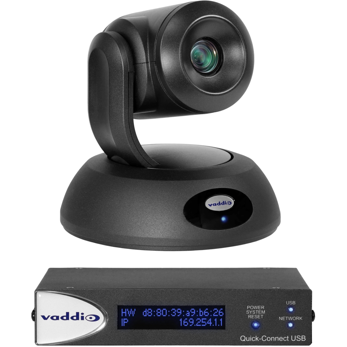 VAD-999-99090000 Robo Shot 12E QUSB 12x PTZ Camera & Quick Connect USB Interface System, Black