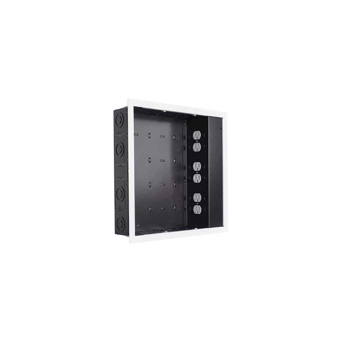 CHF-PAC526FW In Wall Storage Box with 6 Receptacle Filter & Surge, White