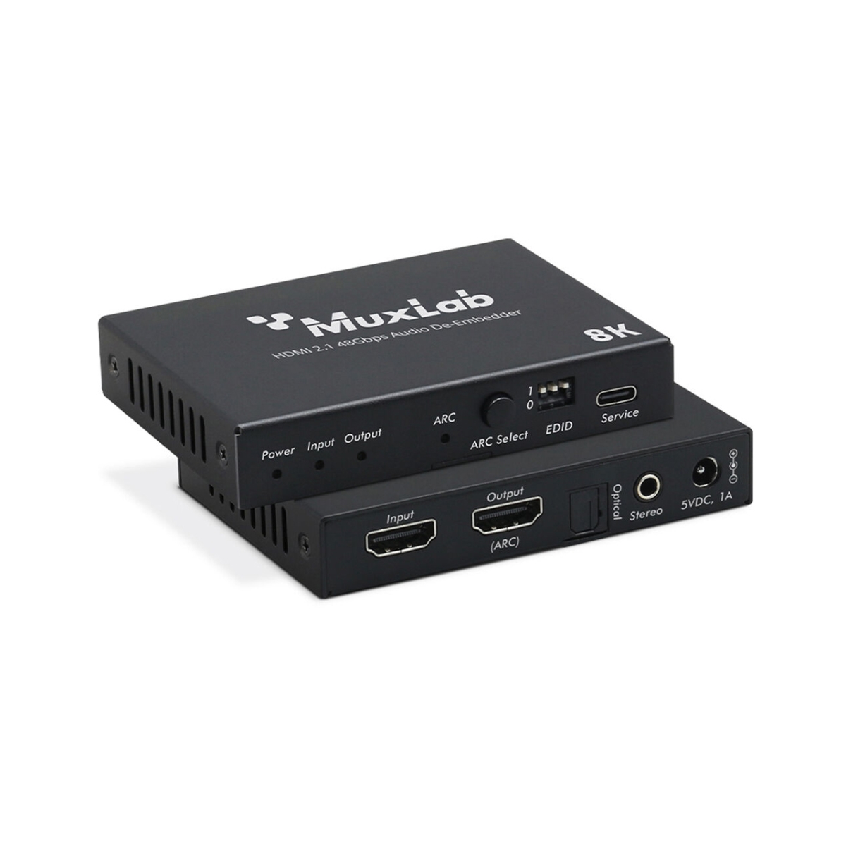 MUX-500514 HDMI 2.1 To HDCP 2.3 48Gbps Audio De-Embedder, Black