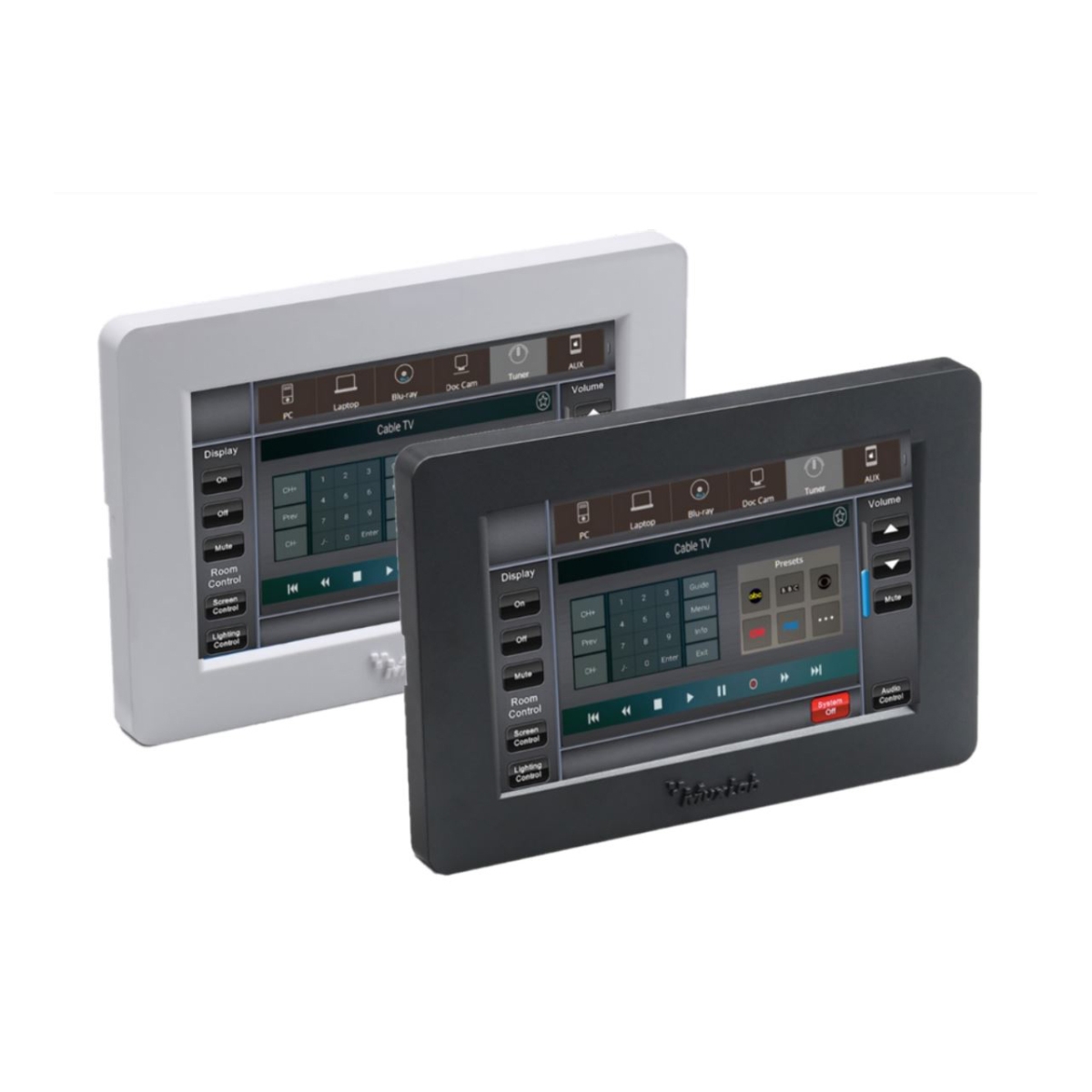 MUX-500817-WH 5 in. High Resolution Color PoE Touch Control Panel, White