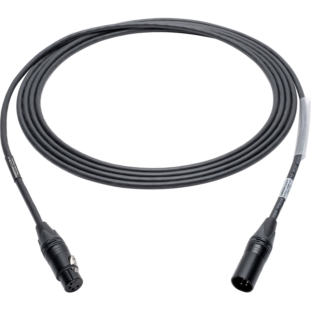 Picture of Sescom SCROLL-4XMF-150 150 ft. Power DMX Control Color Scroller Cable with Neutrik 4-Pin XLR Male to Female Connectors