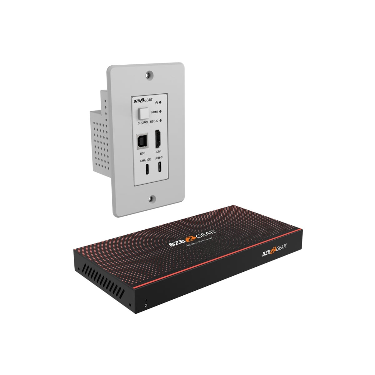 BG-EXH-70UWP-W 230 ft. 4K UHD 18Gbps HD Base HDMI, USB-C & KVM Wall Plate Transmitter Receiver Kit - White