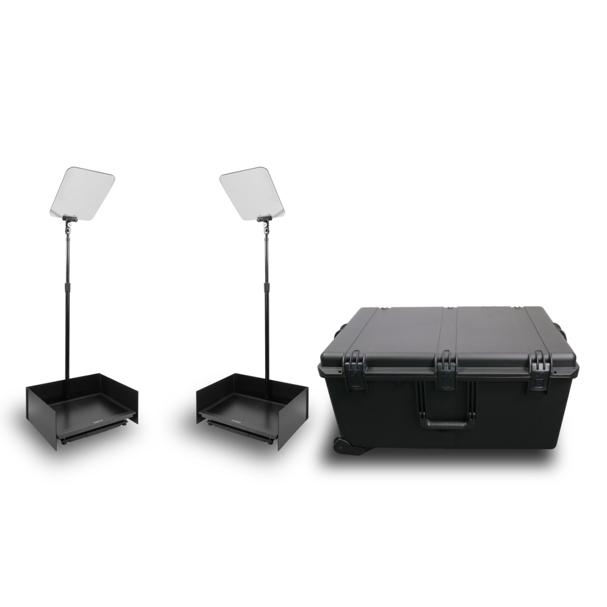 PRP-PRO-SP24PHBK 24 in. Stage Pro Presidential Teleprompter High Bright Monitors with Hard Case, Metal Poles