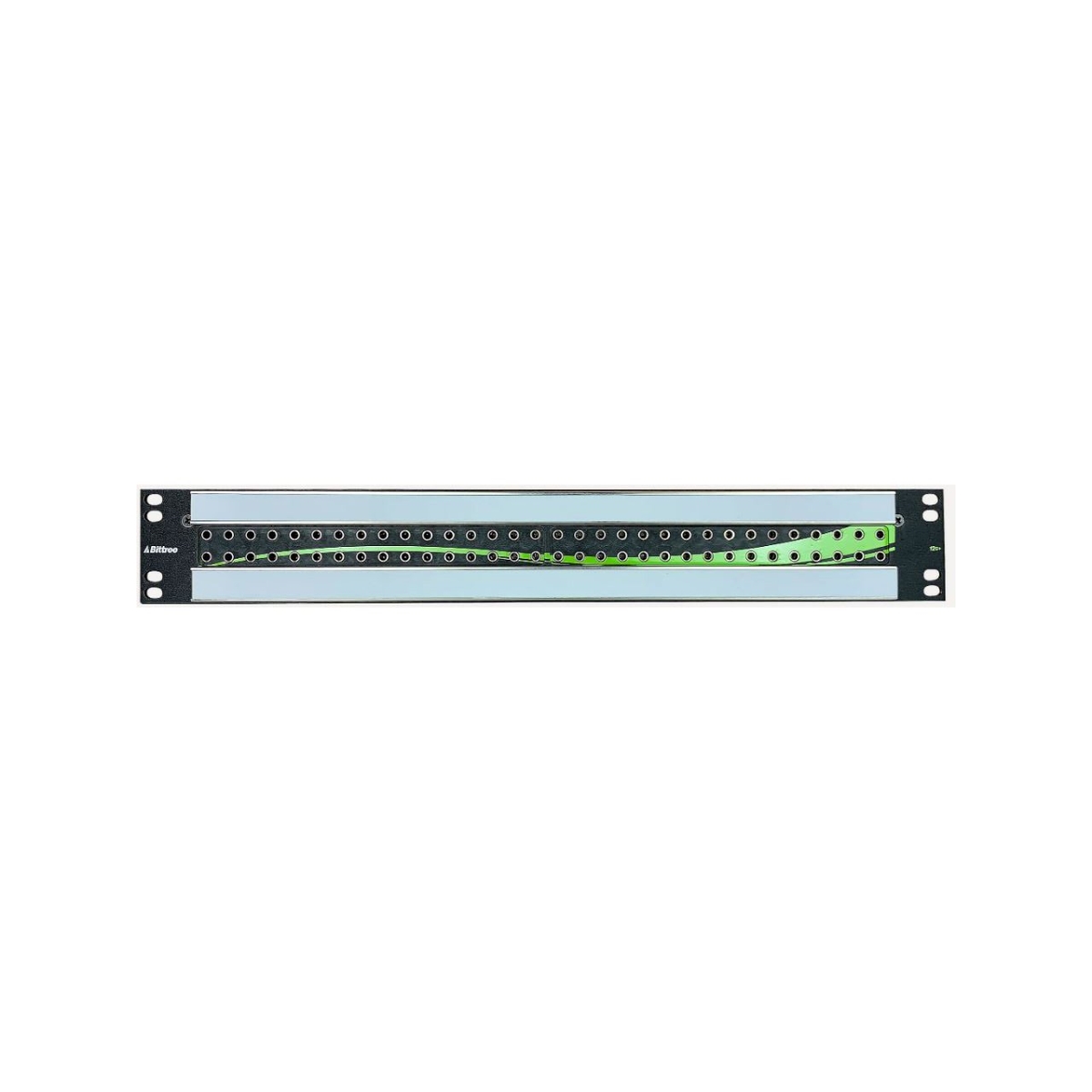 Picture of Bittree BIT-S64H-2MVTBK 2 x 32 in. 1.5 RU Stylized 12G Plus Micro-Video Patch bay with Full Normal & Terminated Rear BNC