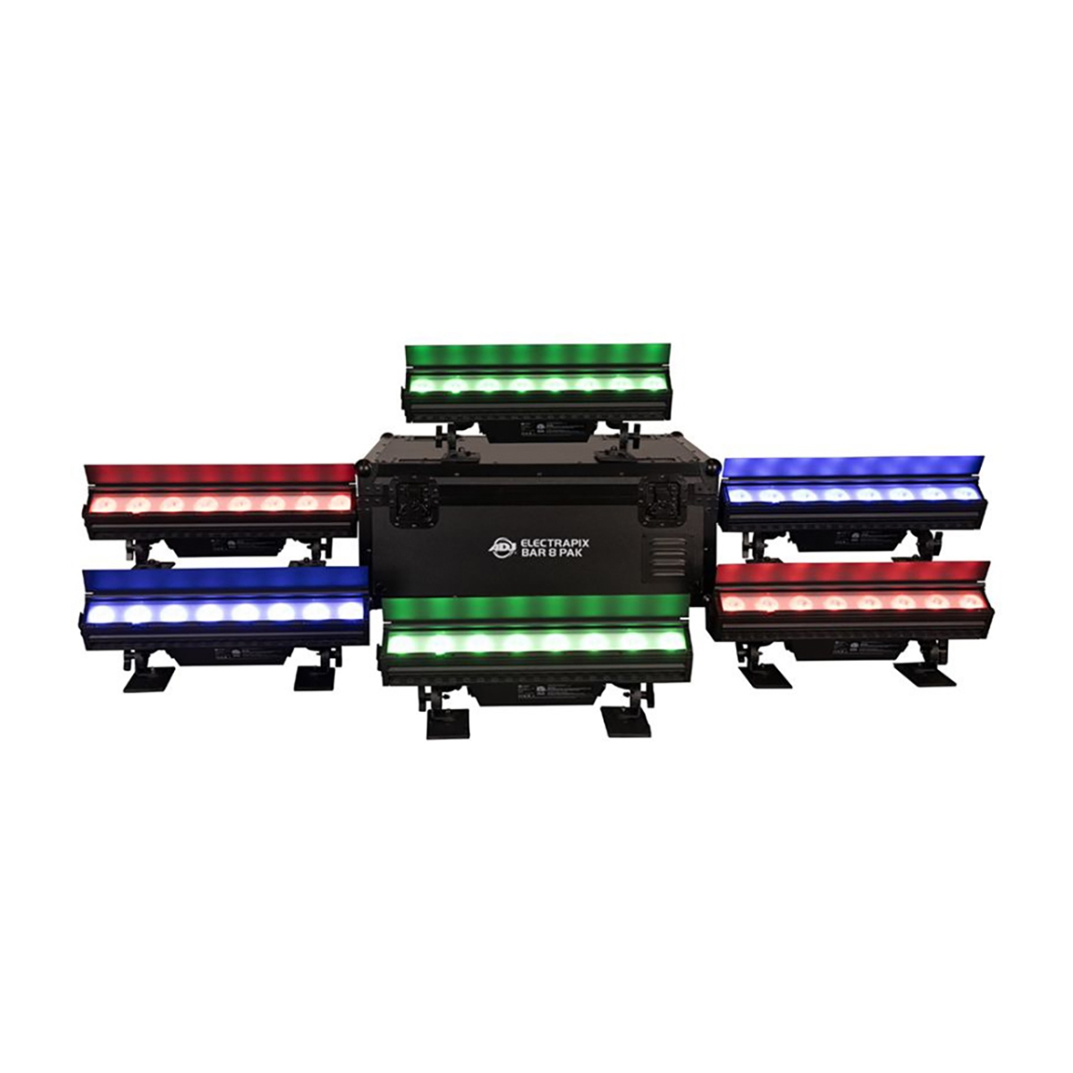 Picture of American DJ AMDJ-ELE188 Bar 8 Pak Including Six Bar 8 Li-Ion DMX Bars & Robust Road Case