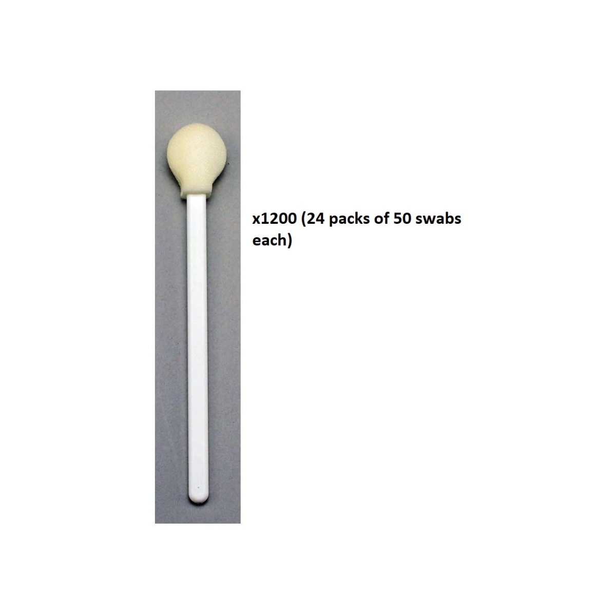 CF1050-24 5 in. OAL Single Round Head Foam tip Series Cleaning Swabs