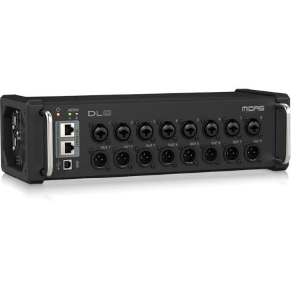 Picture of Midas Consoles North America MIDAS-DL8 PoE Power 8 Input & 8 Output Stage Box with Pro Microphone Preamplifiers Ultranet Interface