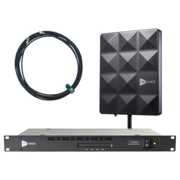 RFV-COMB4CPSTAGE 4 Channel IEM Transmitter Combiner with CP Stage Antenna Bundle