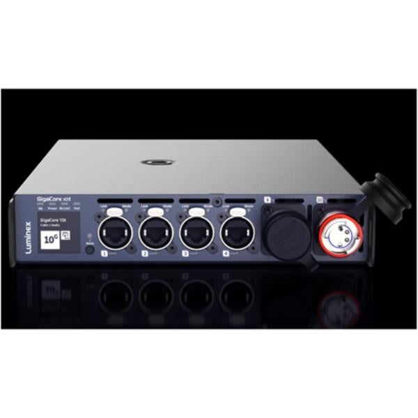 Picture of Luminex LMX-LU0100079 GigaCore 10T Gigabit PoE Plus Ethernet Switch with 8 x EtherCON & 2 x OpticalCON Duo Single-Mode