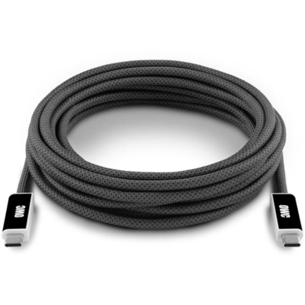 OWC-OWCCBLUS4A3 USB-C 240W USB4 Active Optical Cable Up to 40 Gbs Data Rate - 10 ft., Black