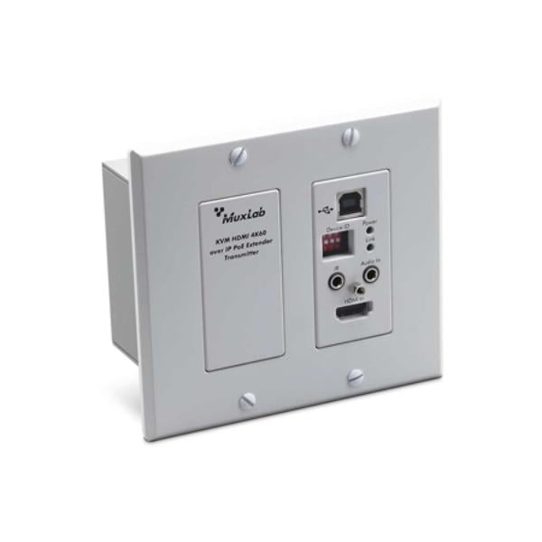 MUX-500800TXWPWH KVM HDMI Over IP PoE Transmitter Wall-Plate for 4K&60