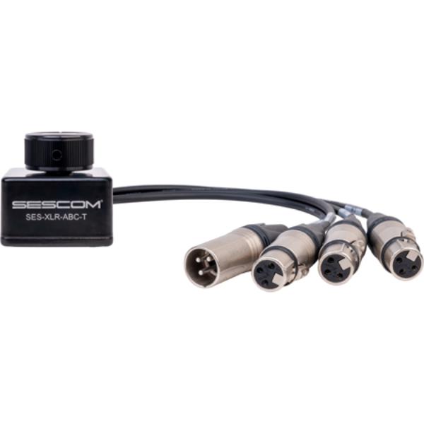 SES-XLR-ABC-T Professional Grade Balanced Audio Passive XLR Pigtail 3-in-1 Out Switcher