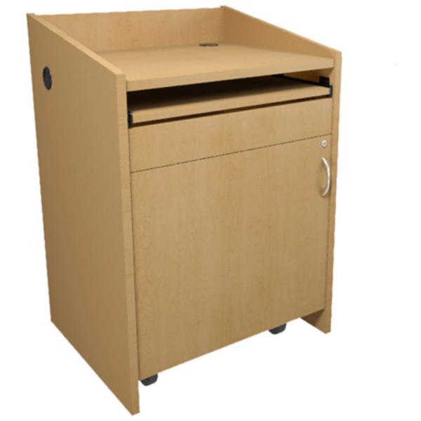 Products MAP-L2LDC2CCMKM Pre-Configured L2 Series Lectern with 4 in. Casters & Connectivity Knotted Maple