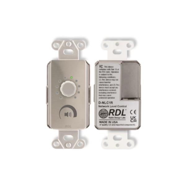 RDL-DS-NMC1R Single-Gang Network Rotary Encoder Remote Control with Full-Color LCD Display Dante - Stainless Steel