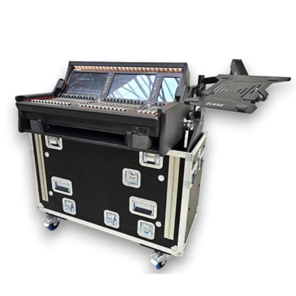 PXG-XZFYDM71ULMA Hydraulic Flip-Ready Console Easy Retracting & Lifting 1RU Flight Case with Wheels for Yamaha DM7