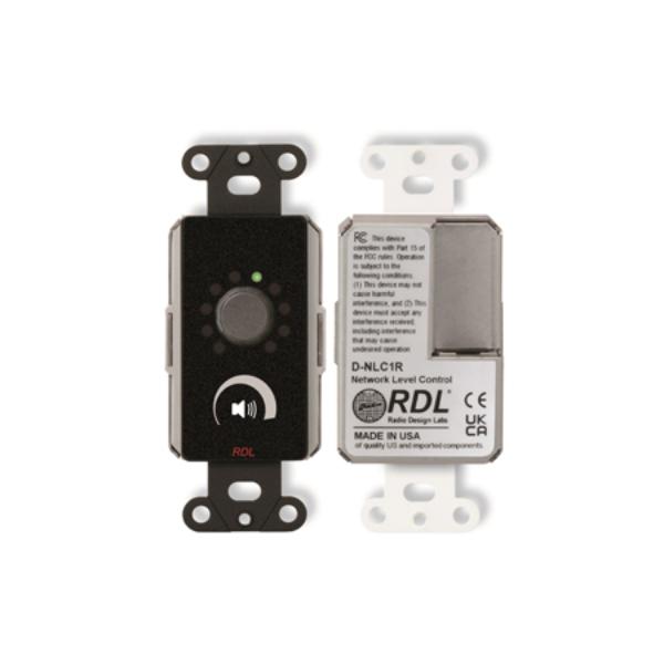 RDL-DB-NMC1R Single-Gang Network Rotary Encoder Remote Control with Full-Color LCD Display Dante - Black