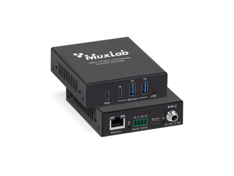 Picture of Muxlab MUX-500534 328 ft. & 100M Cat6A USB-C 3.2 Gen1 4-Port Extender Kit