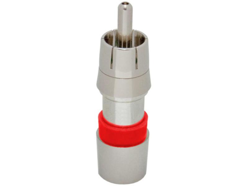 FS59RCAU RG59-59 Quad Universal RCA Compression Connector, Nickel Red - Pack of 25