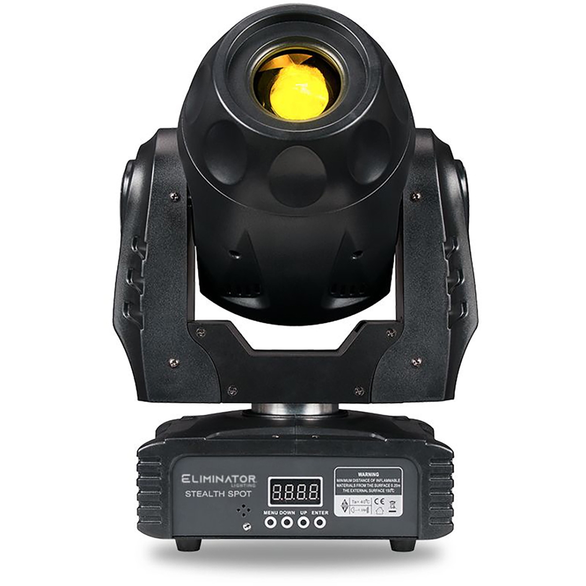 Picture of Eliminator Lighting ELIM-STEALTHSPOT 60W Stealth Spot White LED Moving Head Light Fixture with Motorized Focus - 5 Rotating GOBOs Patterns