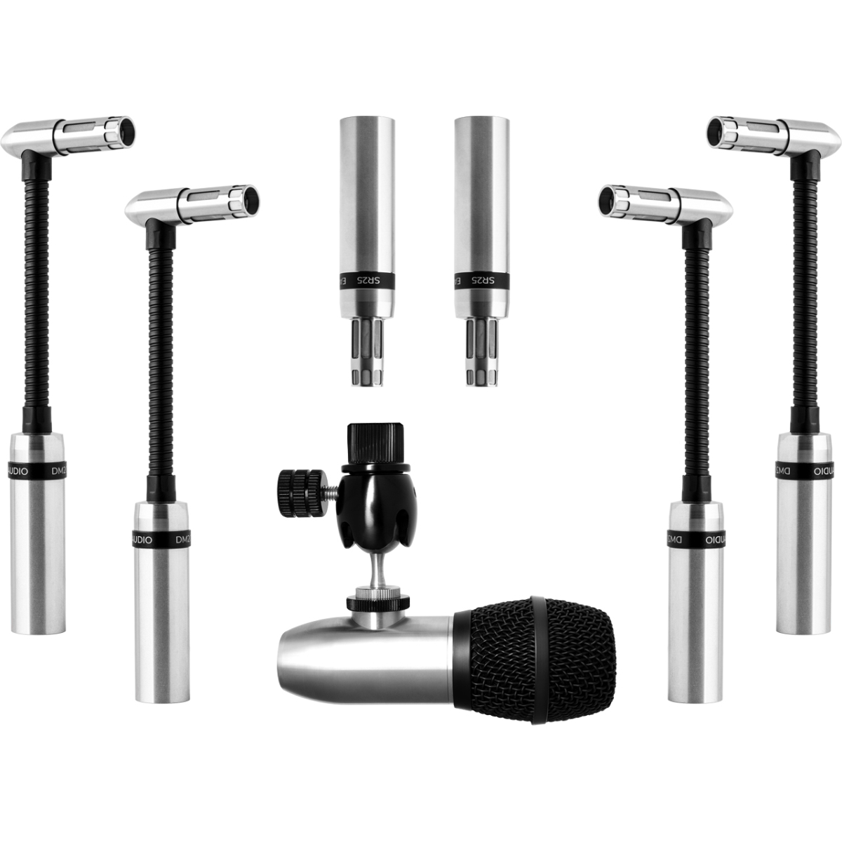 ETW-DK7-G2 Audio DK7 Gen 2 Drum Microphone Kit with 2-SR25 G2 1-DM6 3-MC1 4-DM20 G2 4-RM2 & Windscreens & Case - 7 Piece