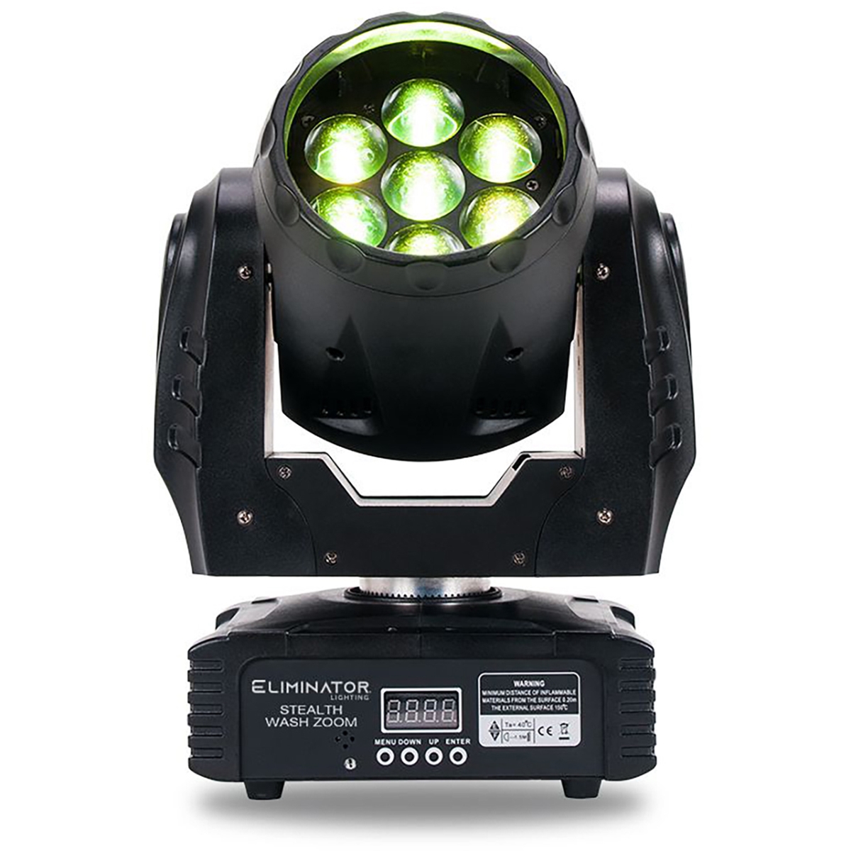 Picture of Eliminator Lighting ELIM-STEALWASHZM Stealth Wash Zoom Moving Head Light Fixture with 7x 12W RGBW LEDs & Motorized Zoom