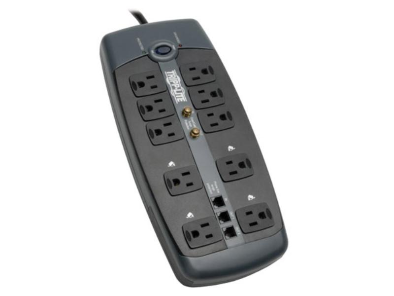 Picture of Tripp Lite TRL-TLP1008TELTV 120V 10-Outlet RJ11 Coax Surge Protector with 8 ft. Cord 3345 Joule