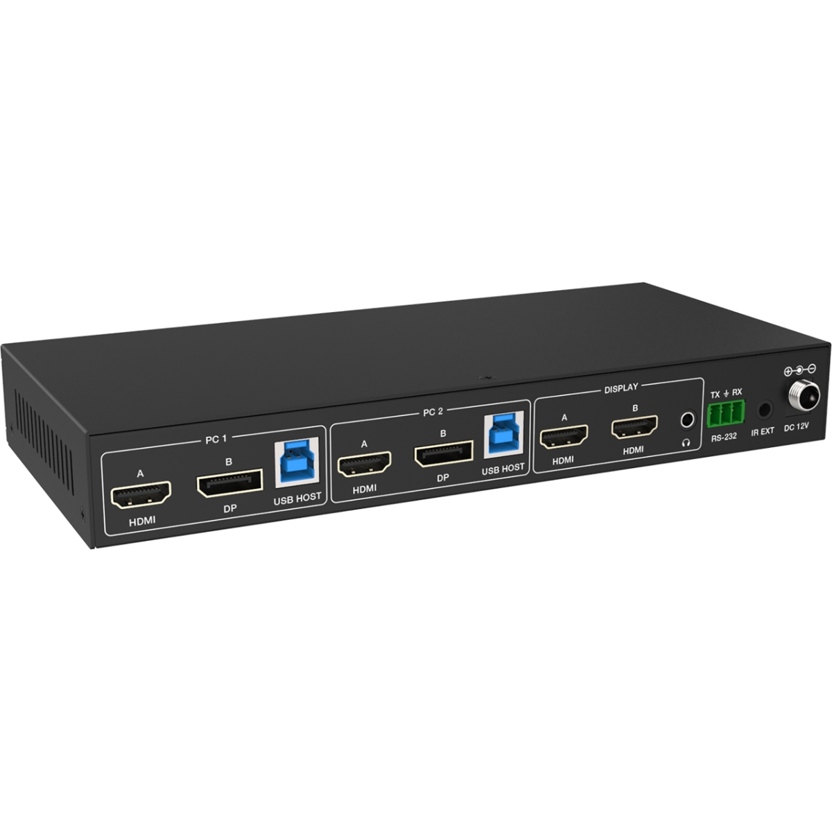 Picture of VigilLink VGL-VLKV-H20P2D 2x1 Dual Monitor 4K60 HDMI DP KVM Switcher with Hotkey Switching - HDCP 2.3 & DP1.2a Compliant