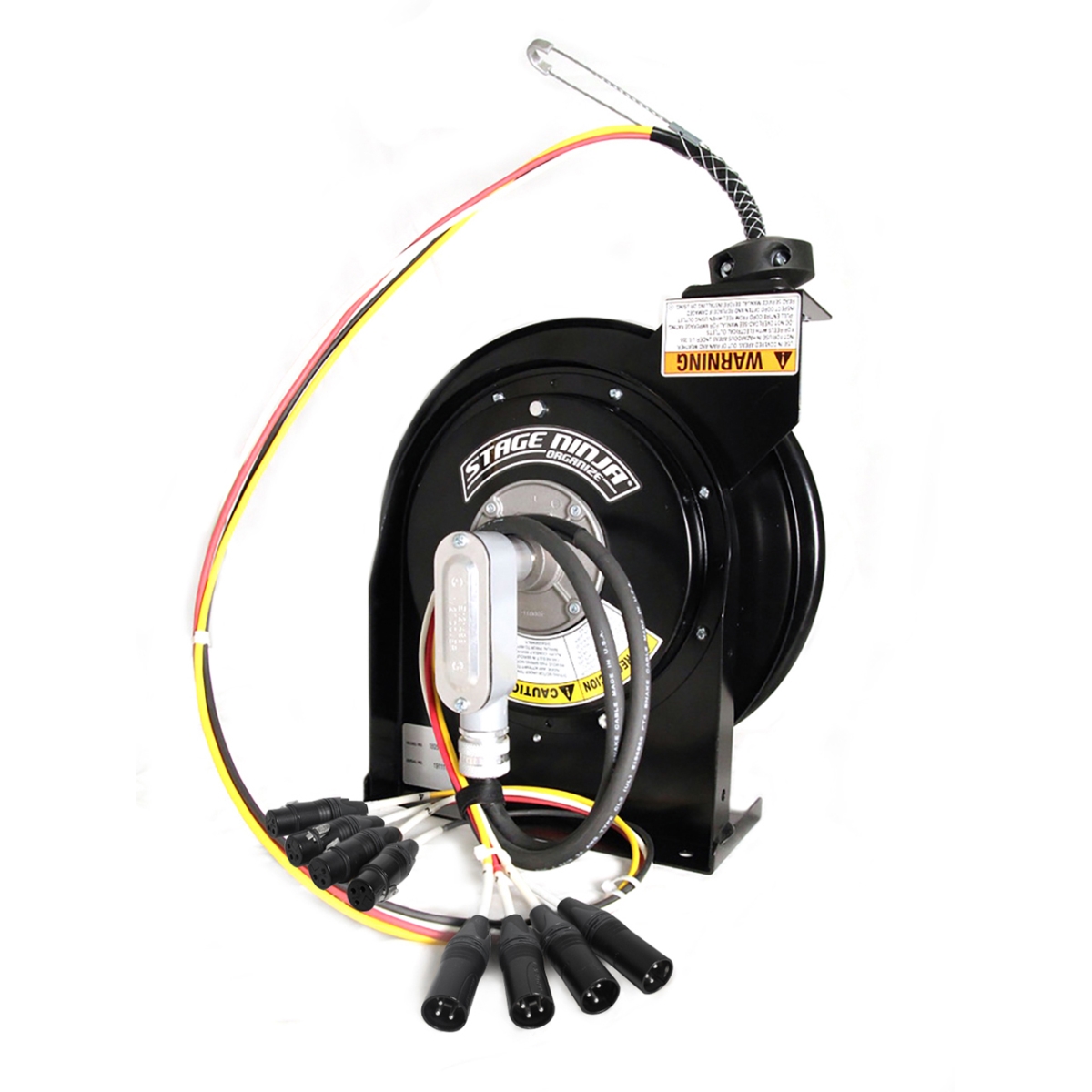 Picture of Stage Ninja SN-4XLR-35-CT 40 ft. Retractable 4-Channel XLR Female DMX Cable Reel with Neutrik 3-Pin XLR Connector