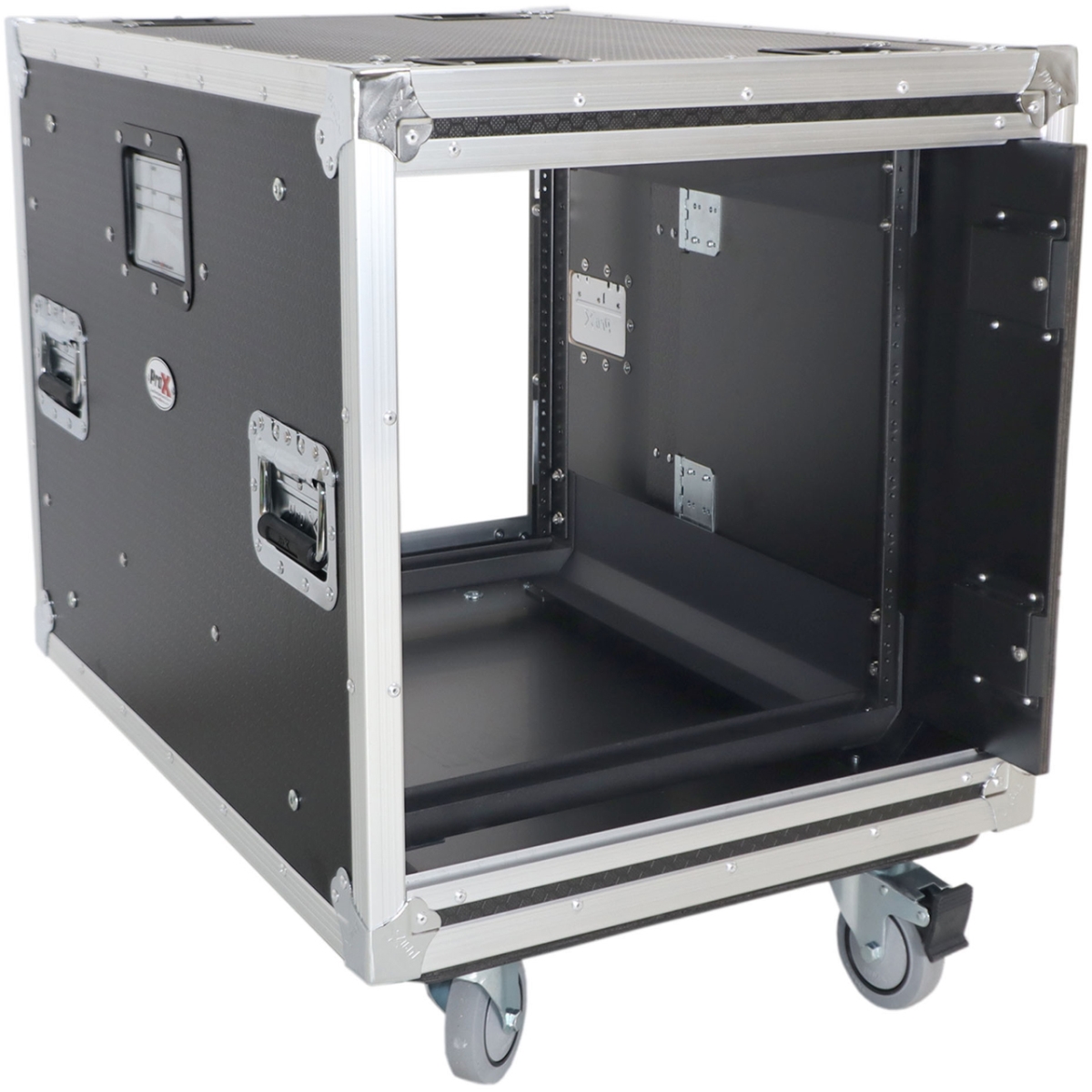 Picture of ProX Live Performance Gear PXG-XS-10USLAM24 24 in. Deep Vertical Rack to Rack Shock Mount Case with 2 Sliding Slam Doors & 4 in. Caster Wheels