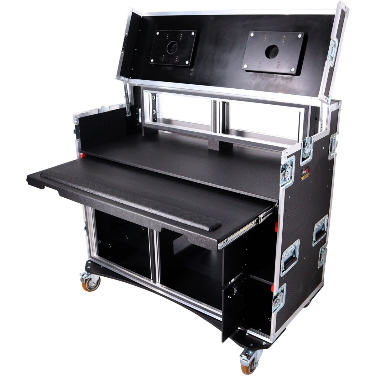 Picture of ProX Live Performance Gear PXG-XZFAVPRO2X12 Mobile AV Broadcasting Streaming Recording Studio Workstation Case with 2x 4U Top & 2x 12U Bottom