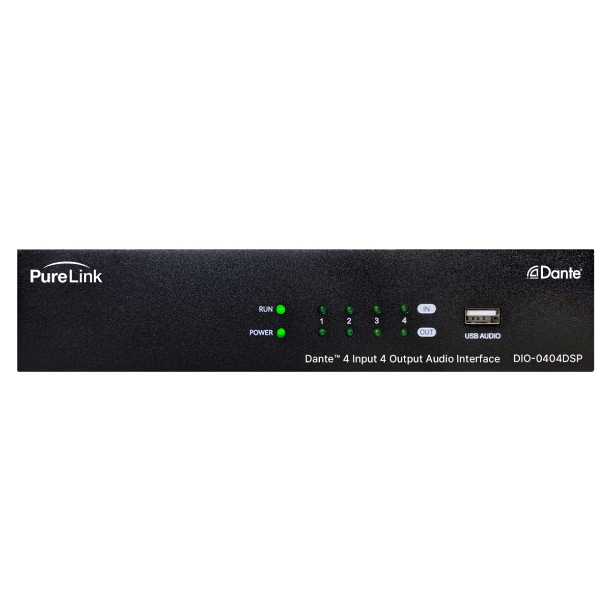 PLK-DIO-0404DSP PureStream 4-Input & 4-Output Balanced Audio to Dante Interface with DSP