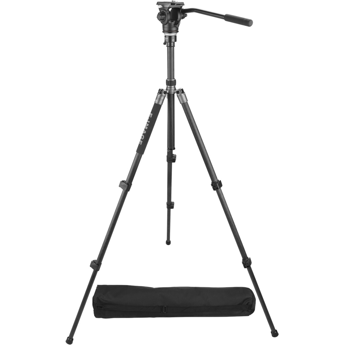 Picture of Ningbo Eimage Studio Equipment IKAN-TC604-PLUS Telescoping Carbon Fiber Tripod Kit with Adjustable Column & Ball Level & 7.7 lbs Payload&#44; Black