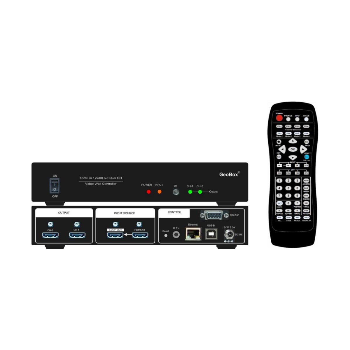 VGL-G406 GeoBox 4 Channel 4x4 4K60-8K30 4-4-4 Video Wall Controller with Multiview - HDCP 2.2 Compliant