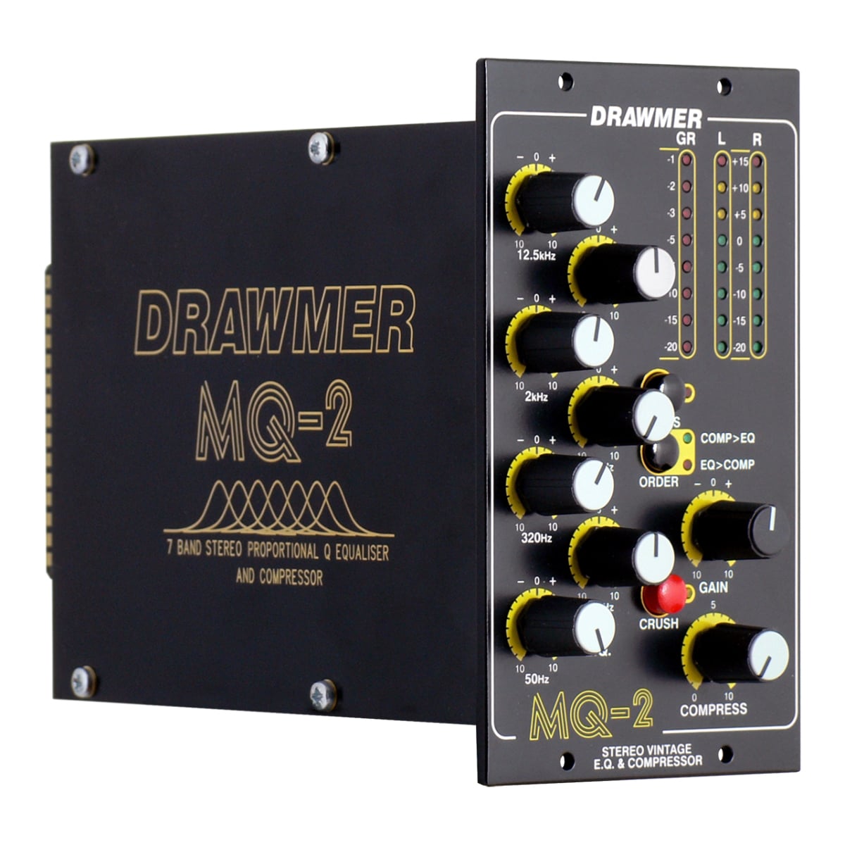 DRWM-MQ-2 Vintage Stereo 7-Band Equalizer & Compressor for 500 Series Rack