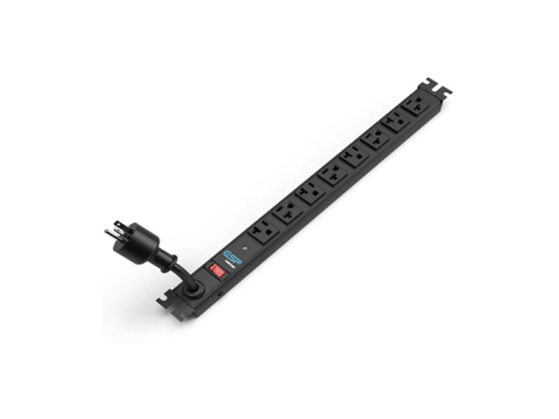 Picture of ESP ESP-VP-10VR-168 125V 16A Vertical PDU Power Strip with Eight 5-20R Outlets - 4 Regular & Right Angle