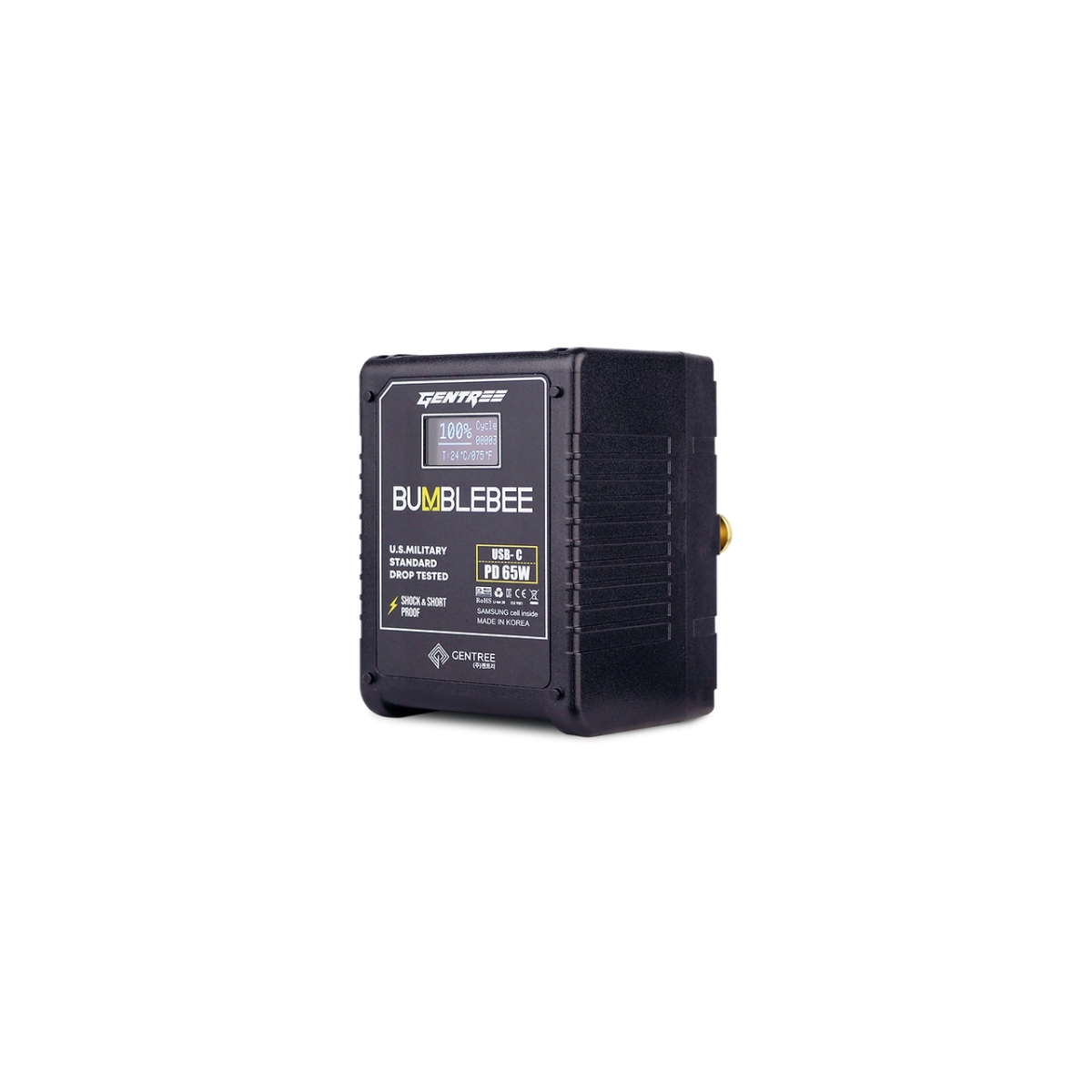 Picture of Gentree G-B50-145W-12ADG 145W BumbleBee USB-C Gold Mount Micro Li-Ion Battery with OLED Display & Life Cycle Counter