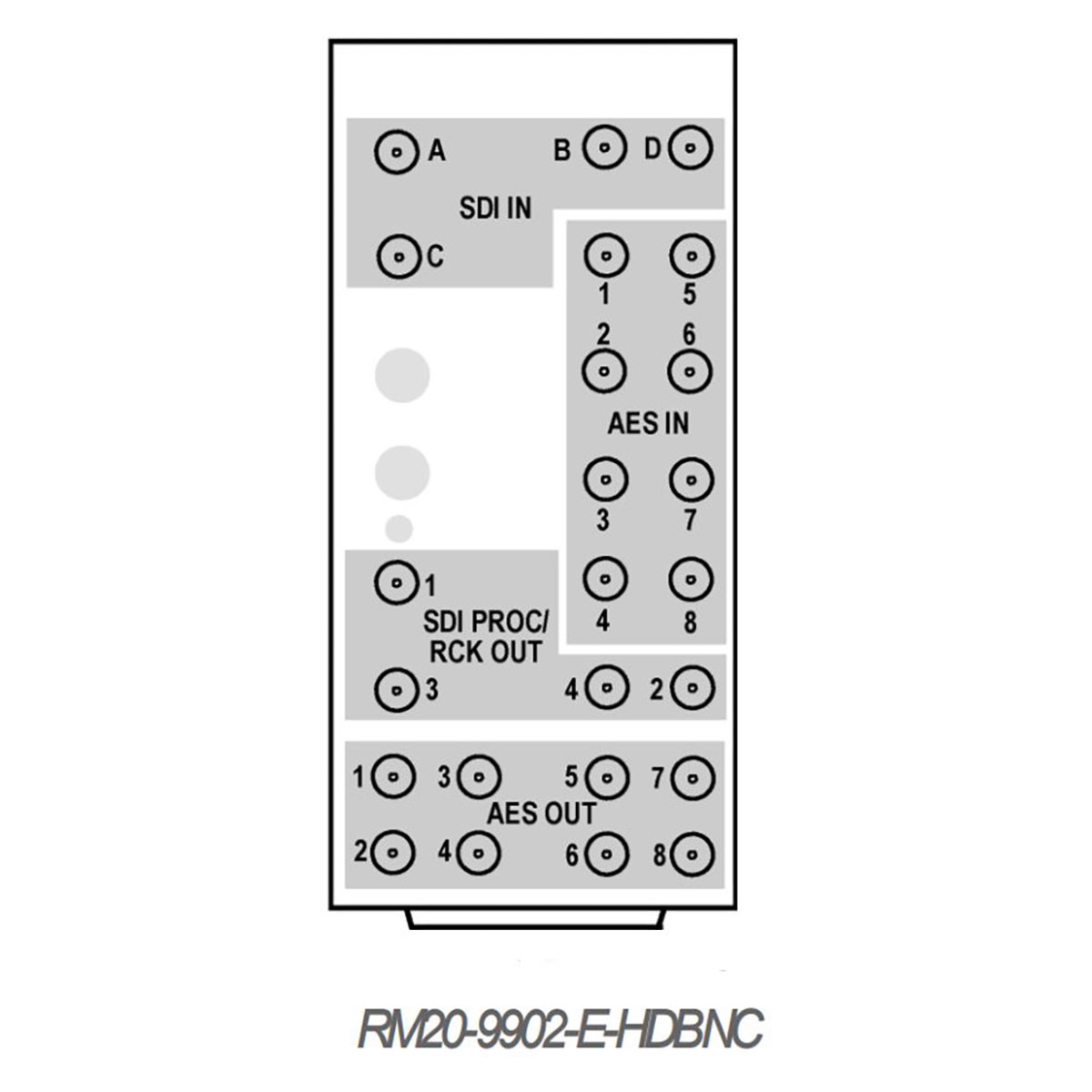 CB-RM209902EHDBN 8-AES 20-Slot OpenGear Frame Rear 4 3G HD SD-SDI Input & Output Module
