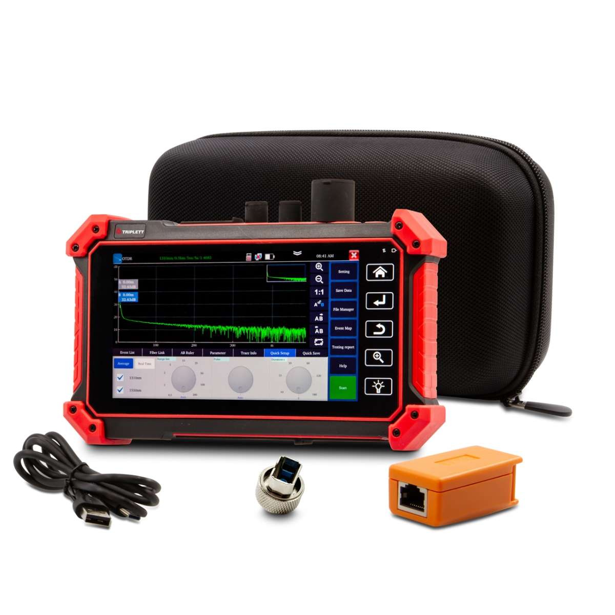 TRIPL-OTDR1315 Pro Multi-Function OTDR Network Tool with Single Mode 1310-1550 Wavelength - SC-UPC