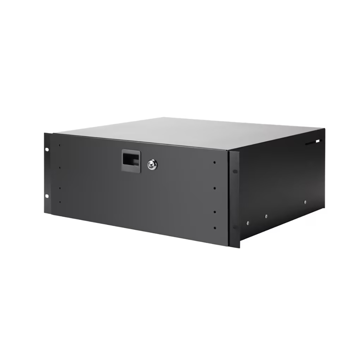 ADH-AH-87404A 19 in. 4RU Aluminum Quick-Release Rack Drawer with Lock - 55 lbs - Black