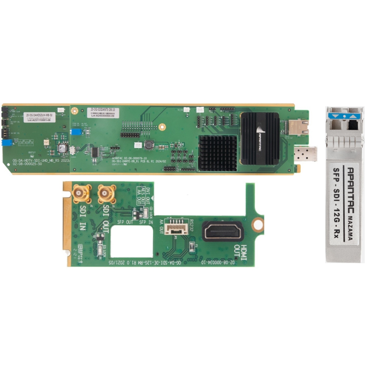 OGDASDIDE12GDST2 12G Dante-SET-2 Bundle with OG-DA-SDI-DE 12G Dante-MB OG-DA-SDI-DE 12G Dante-RM & SFP-SDI-12G-Rx