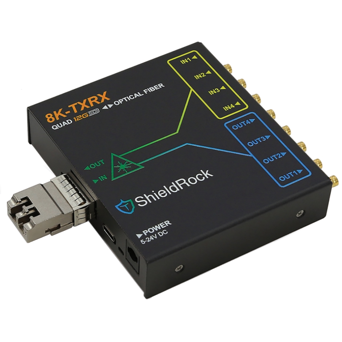 SRK-8KTXRX Quad 12G-SDI - HDBNC Optical Extender Transceiver - LC Singlemode - 6.2 Mile Range