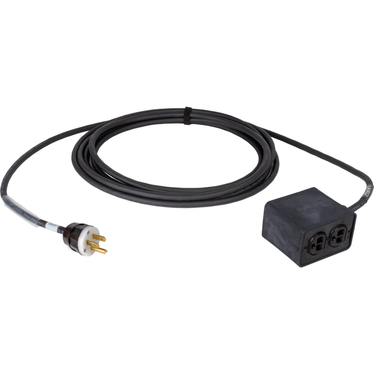 SSPC-NC-025 Heavy Duty 15A 12-3 AC Power Extension Cord with Rubberized Quad Box - 25 ft.
