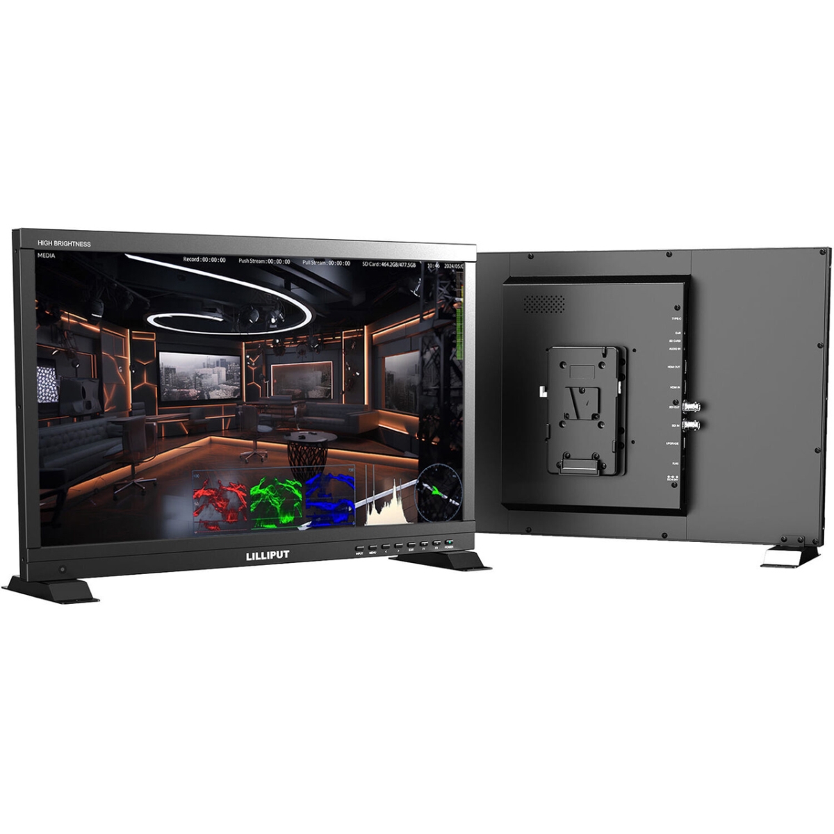 PVM220S-E-VBPNDI 21.5 in. 1080p 1000 Nits High Brightness Live Stream & Recording Monitor with V Mount & NDI