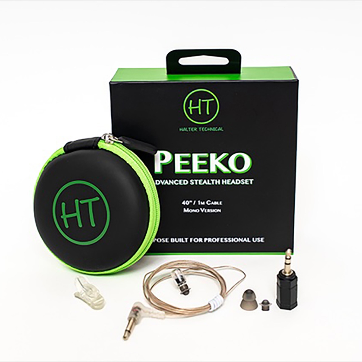 HTE-HTP1M70 Peeko Advanced Stealth IFB Headset with Stereo Adapter & Carrying Case - 70 in. Cable
