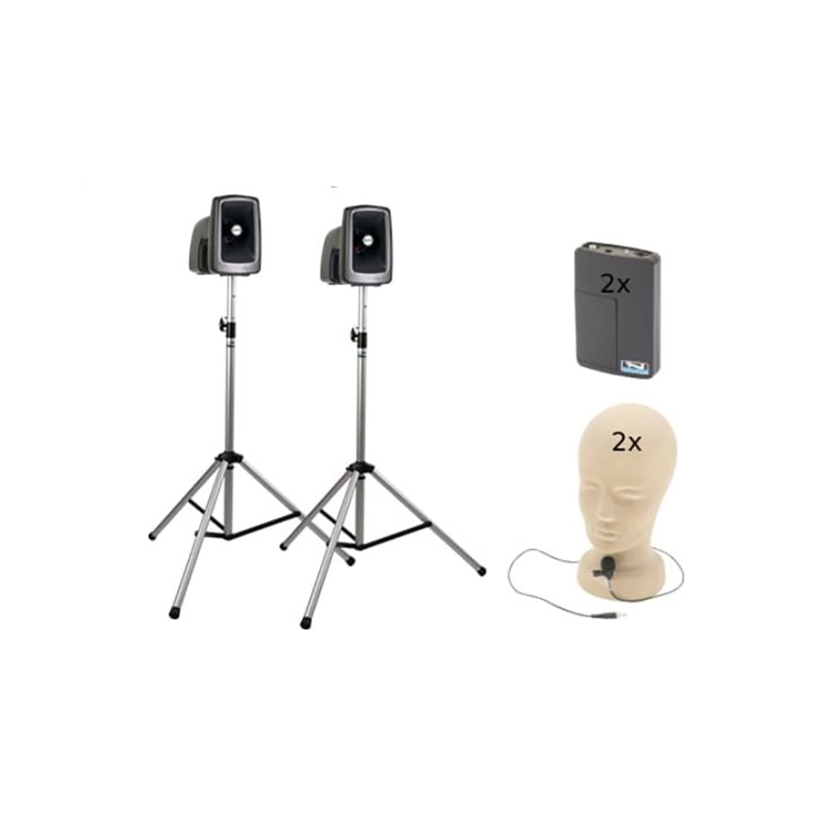 AN-MEGA-DP2AIRLM MegaVox Deluxe AIR Package 2 - Two SS-550 & Two Lapel Mics with Belt Packs