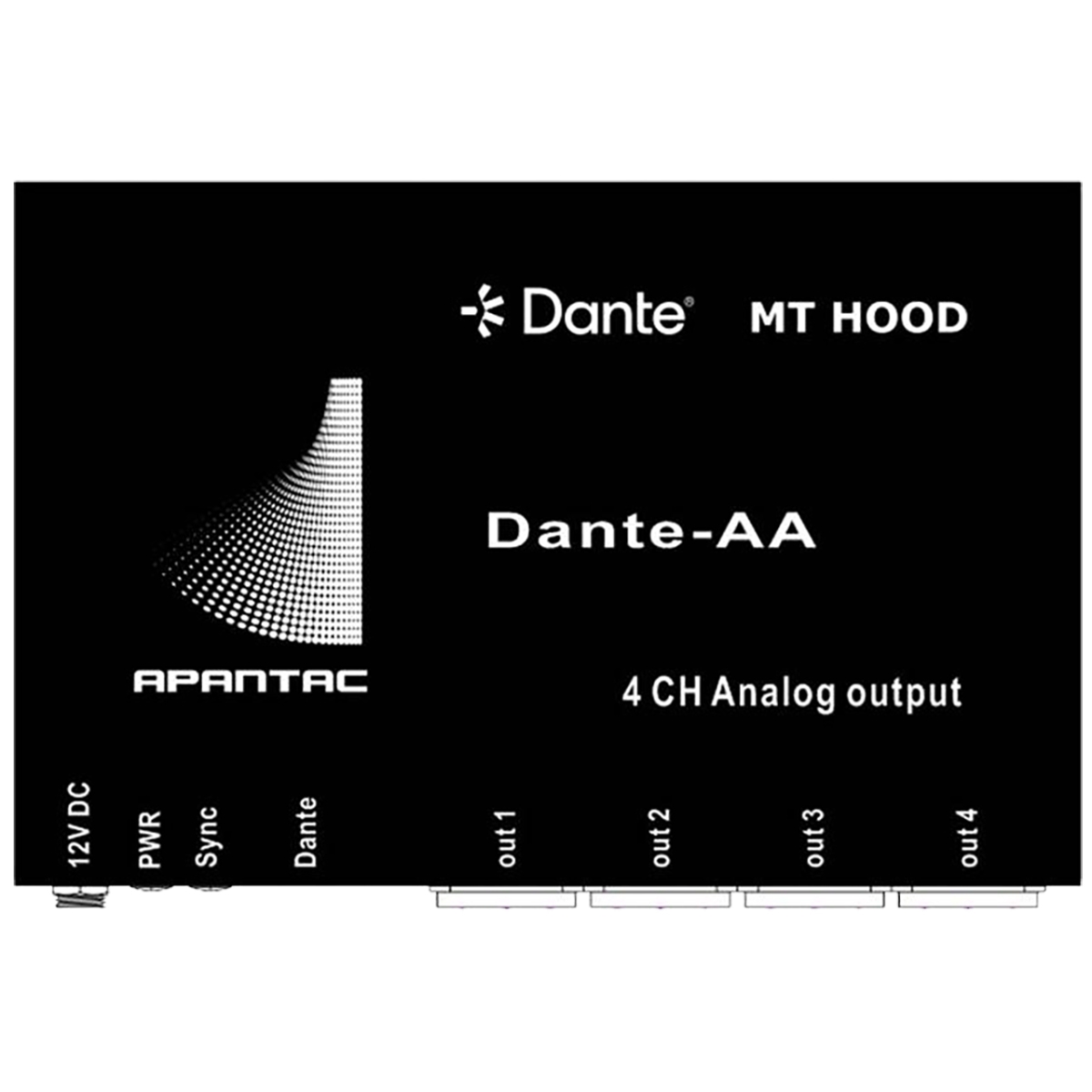 APA-DANTE-AA Dante to 4 Channel Analog Audio Decoder Unbalanced with RJ45 Input